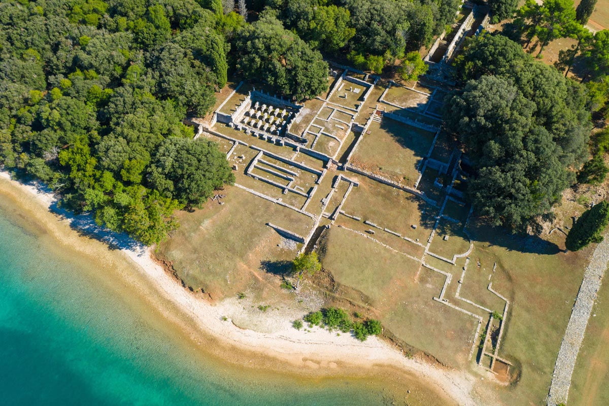 Brijuni Islands Verige Bay ruins of a roman villa -Brijuni national park Brijuni Islands Verige Bay ruins of a roman villa -Brijuni national park