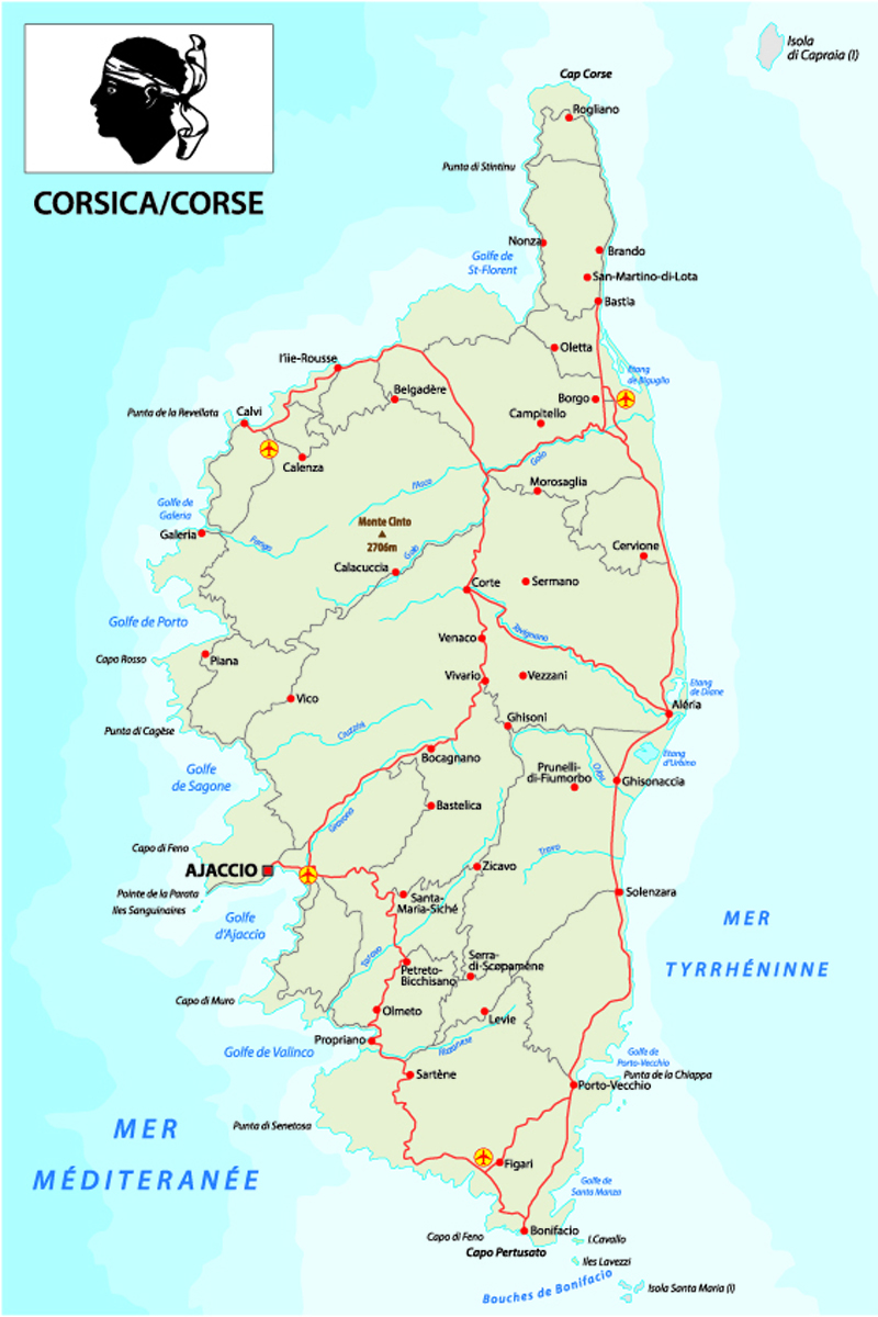 Map of Corsica Map of Corsica