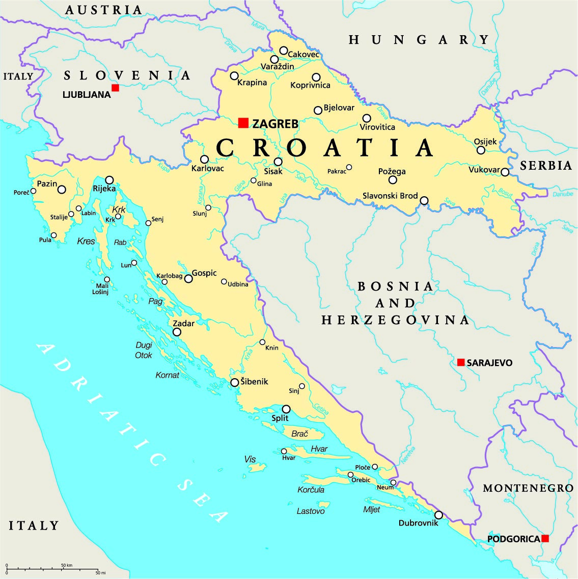 CROATIA map CROATIA map