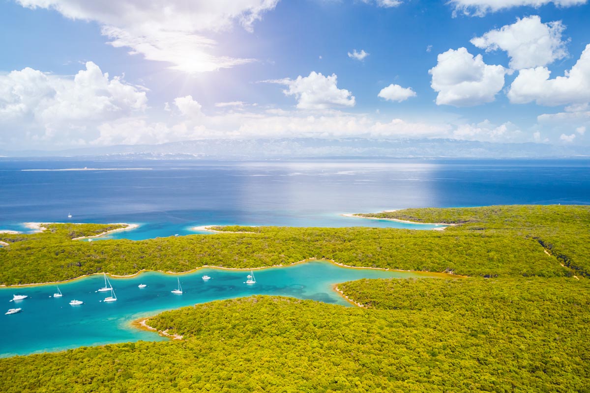 Kres island blue lagoon Kvarner Gulf punta kriza Kres island blue lagoon Kvarner Gulf punta kriza