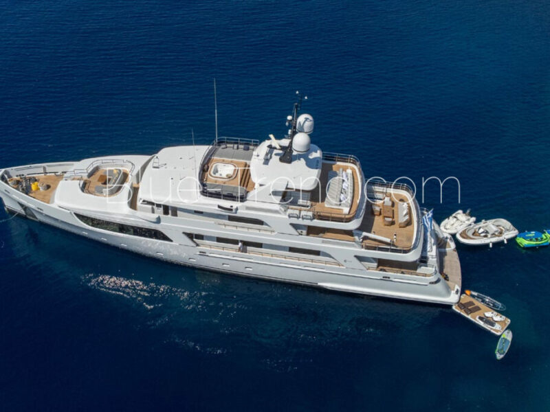 43m yacht BOJI at sea with toys 43m yacht BOJI at sea with toys