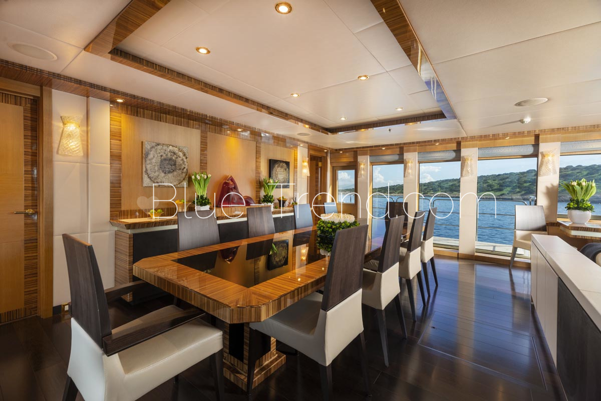 charter yacht HOKULANI formal dining charter yacht HOKULANI formal dining