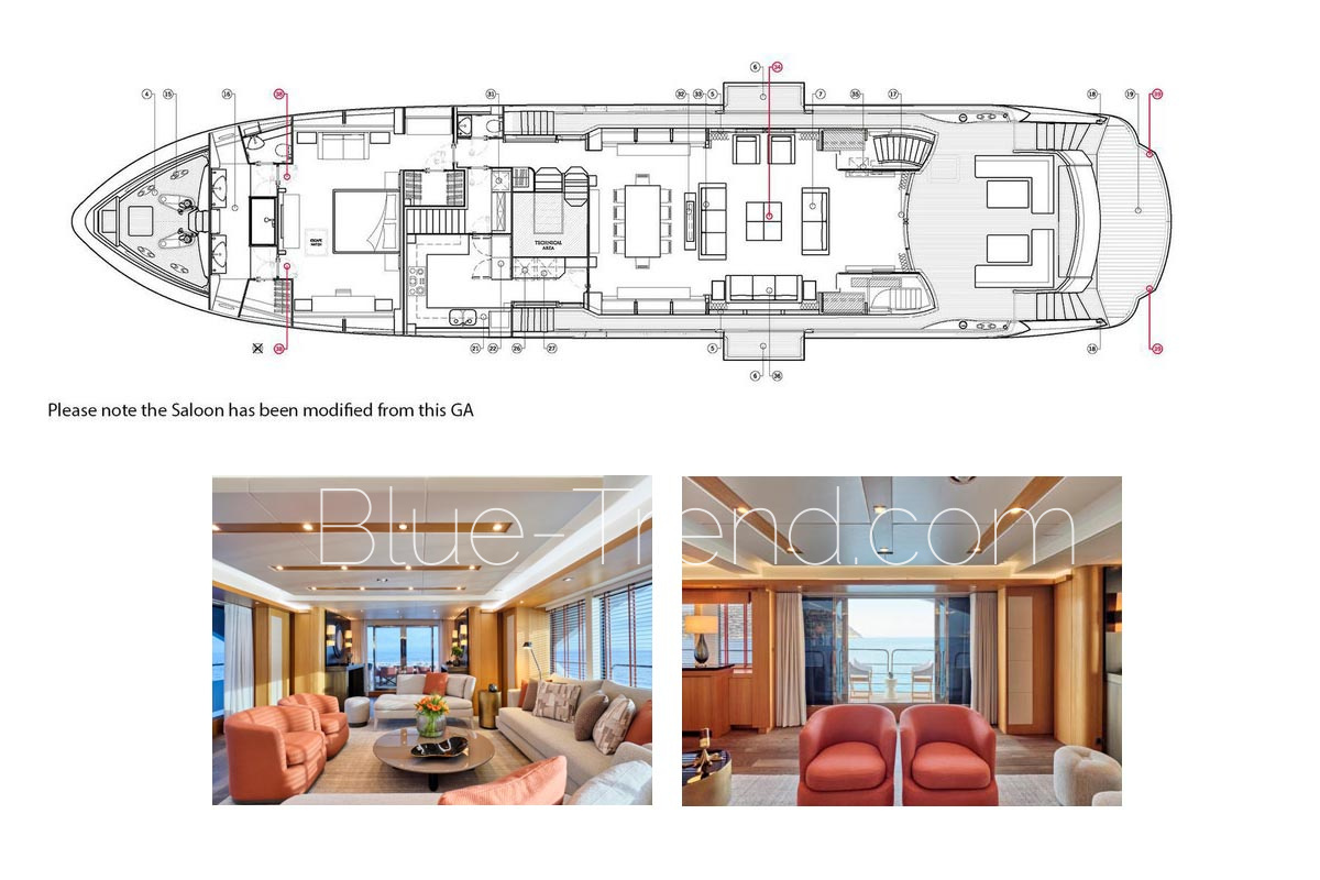 Sunseeker 35m MAKANI II main deck layout Sunseeker 35m MAKANI II main deck layout