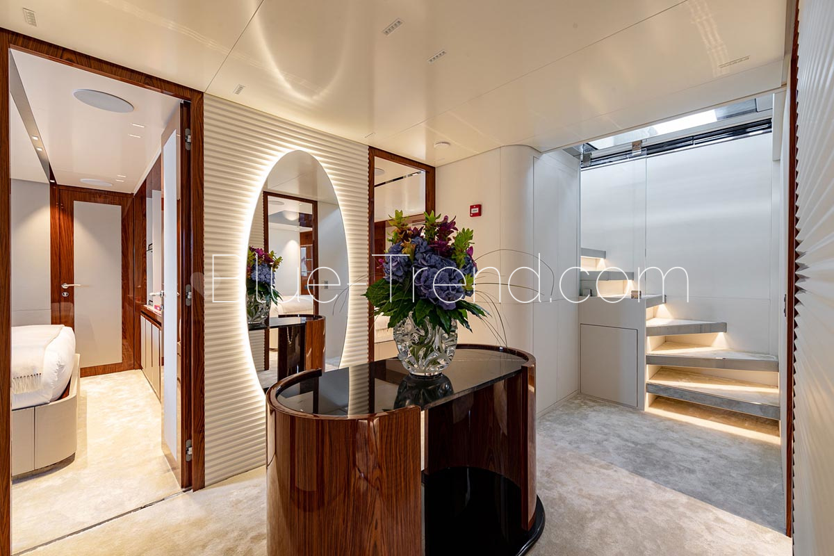 charter yacht LAFAYETTE lower deck guest lobby charter yacht LAFAYETTE lower deck guest lobby
