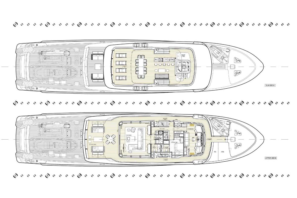 MOKA sun & upper deck layout plan MY MOKA - Sun & upper deck layout