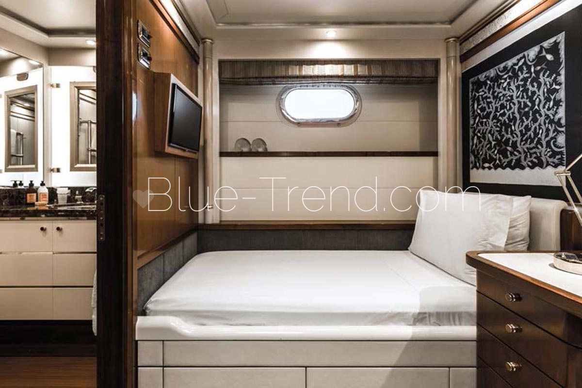 Feadship OLYMPUS lower deck Guest double 2 55m charter yacht OLYMPUS guest cabin