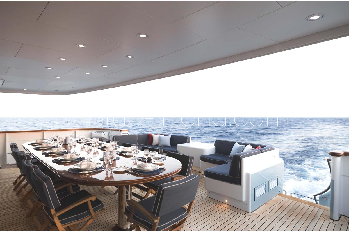 OLYMPUS main aft deck 55m charter yacht OLYMPUS main aft deck