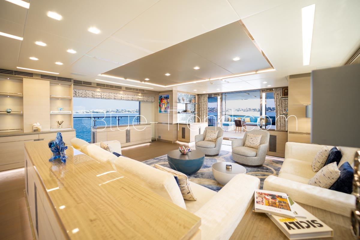 charter yacht CHARADE main deck salon charter yacht CHARADE main deck salon