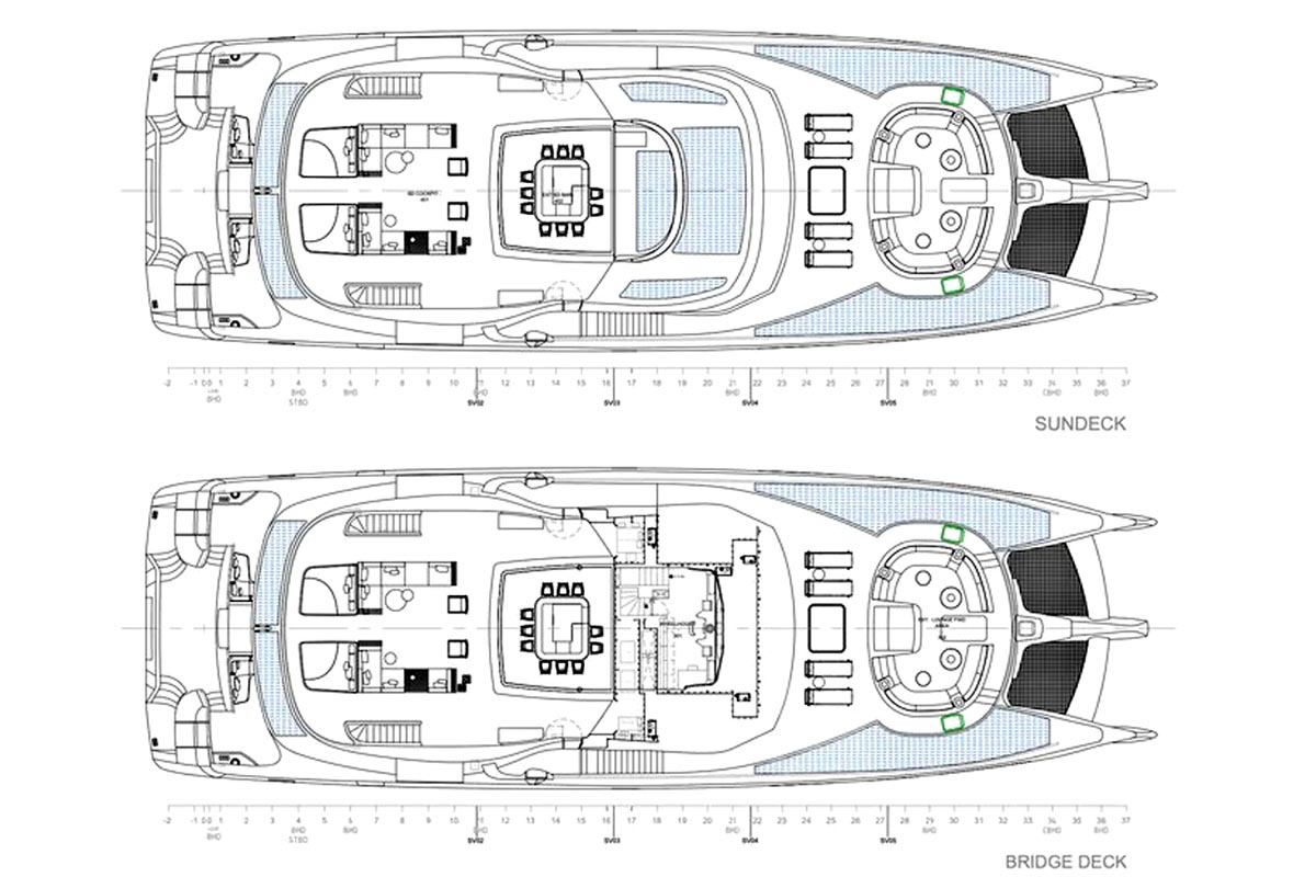 SEAWOLF X sun bridge deck layout plan SEAWOLF X sun bridge deck layout plan