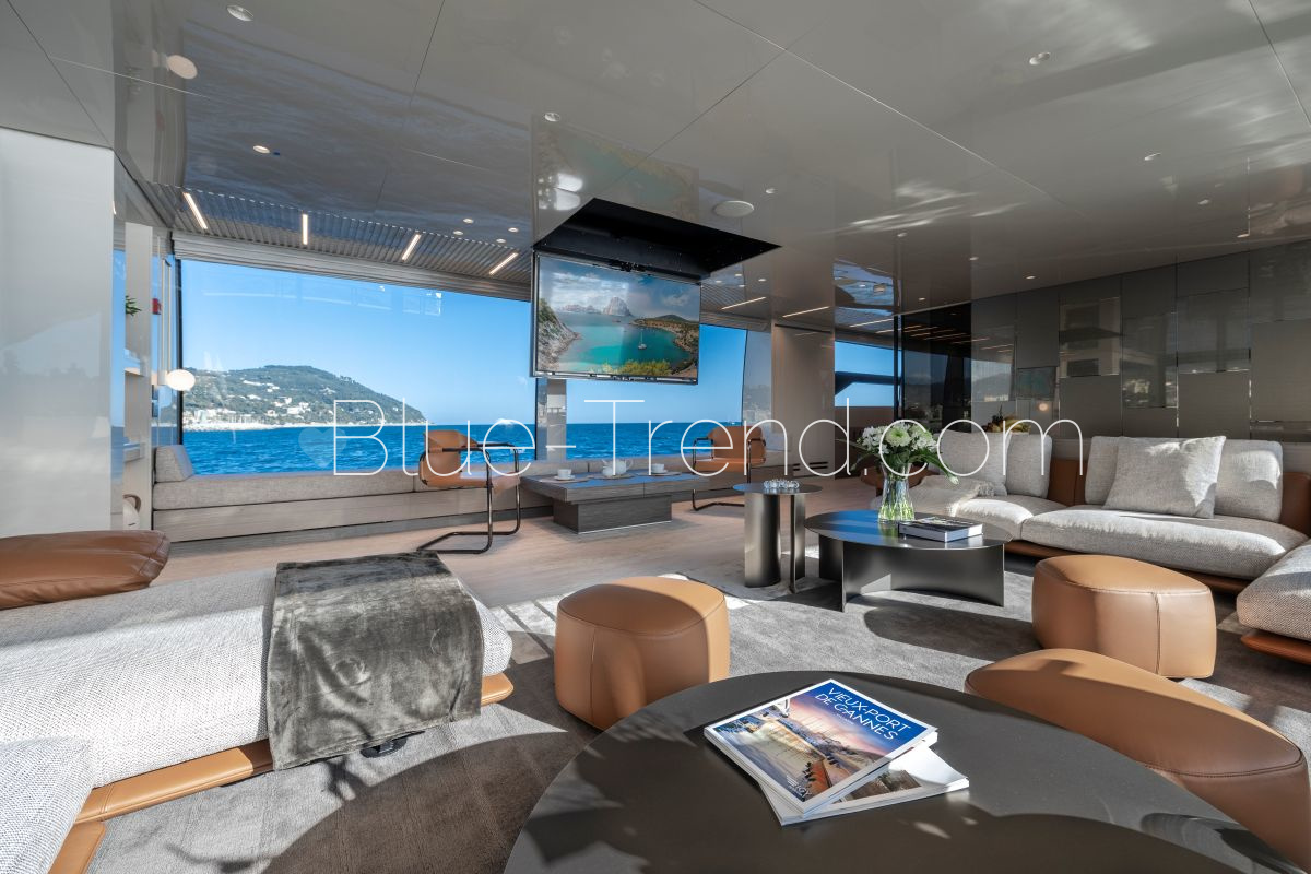 charter yacht VAUBAN salon lower table charter yacht VAUBAN salon lower table
